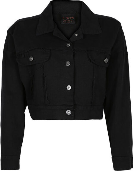 My.Station Giacca Donna In Jeans Oversize Nero Taglia Unica