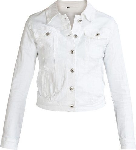 Solada Giacca Donna Bianca In Jeans Bianco Taglia L