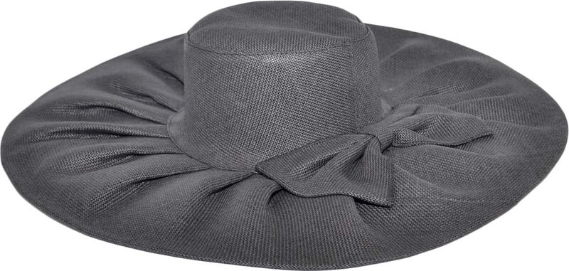 Malu Shoes Cappello parasole di paglia nero elettrico donna elegante tesa larga fiocco pieghe flessibile e pieghevole per l?estate