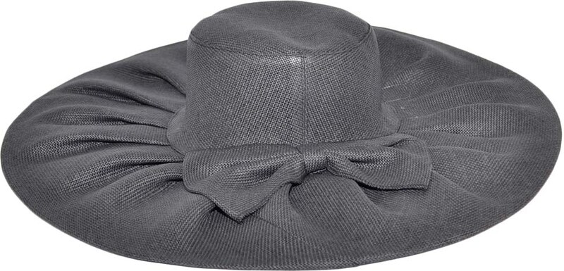 Malu Shoes Cappello parasole di paglia nero elettrico donna elegante tesa larga fiocco pieghe flessibile e pieghevole per l?estate