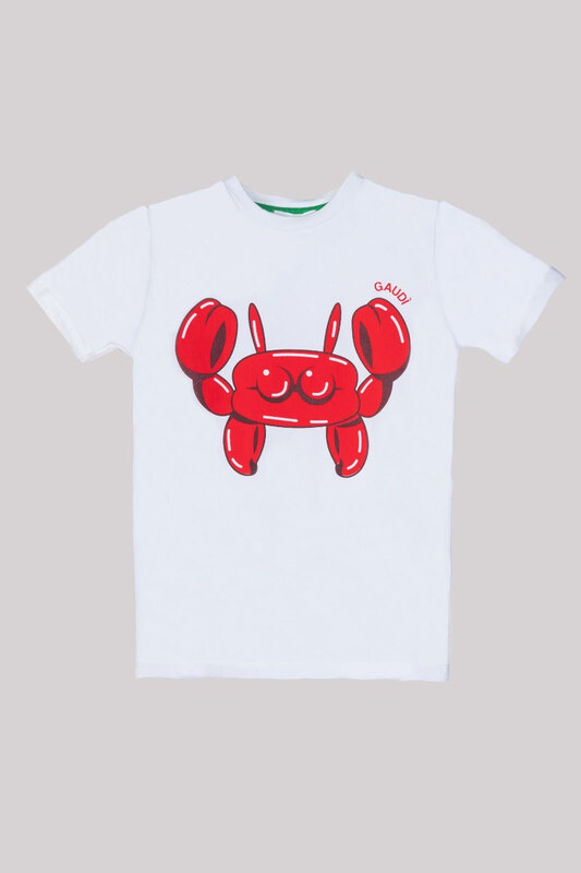 GAUDI' KIDS T-Shirt Stampa Granchio Bianca - 2A