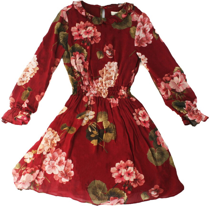 TWINSET GIRL Abito in Georgette Stampa Fiori - 8A