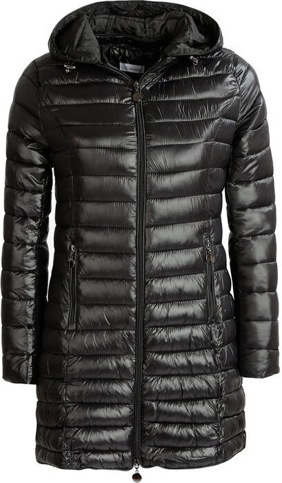 W Collection Piumino Leggero Da Donna Con Cappuccio Giacconi e Giubbotti Nero Taglia S