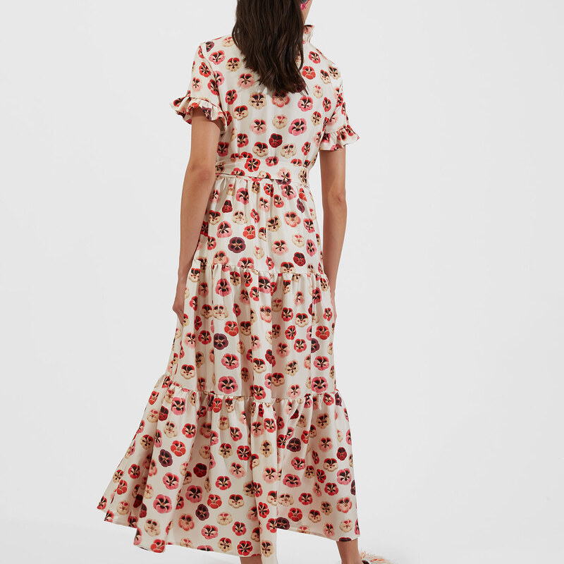 La DoubleJ Treasure Trove gend - Long And Sassy Dress Micro Pansy S 100% Silk