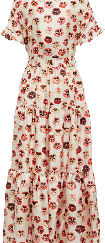 La DoubleJ Treasure Trove gend - Long And Sassy Dress Micro Pansy S 100% Silk