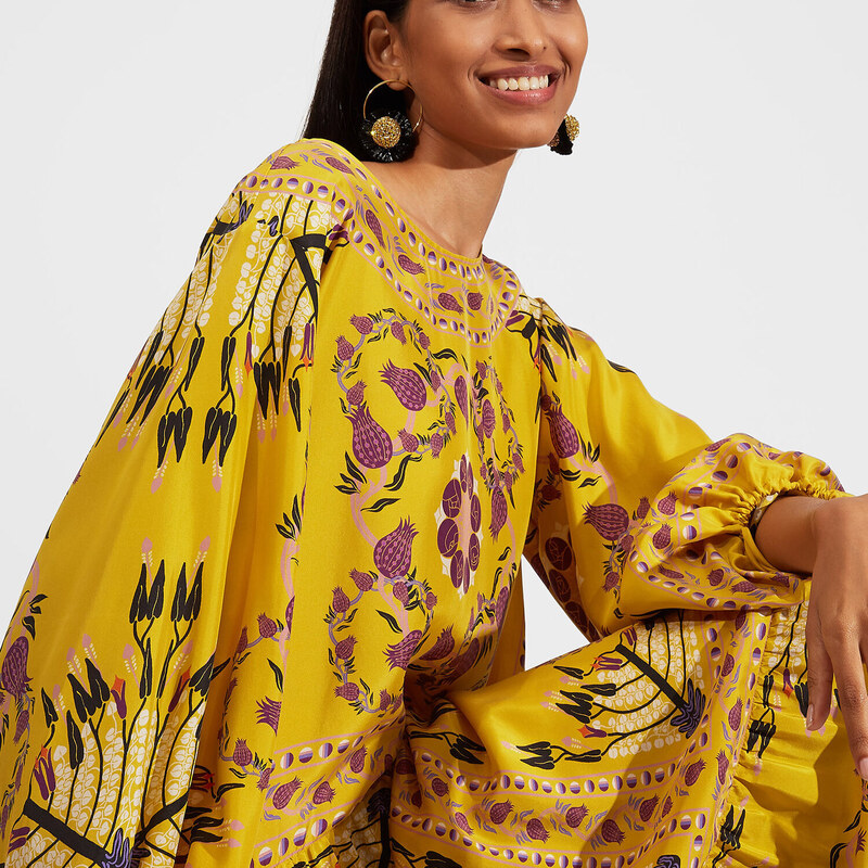 La DoubleJ Treasure Trove gend - Vesta Dress (Placée) Melograno Giallo Placée S 100% Silk