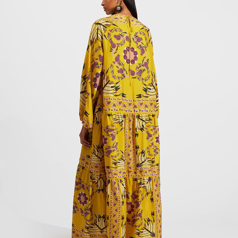 La DoubleJ Treasure Trove gend - Vesta Dress (Placée) Melograno Giallo Placée S 100% Silk