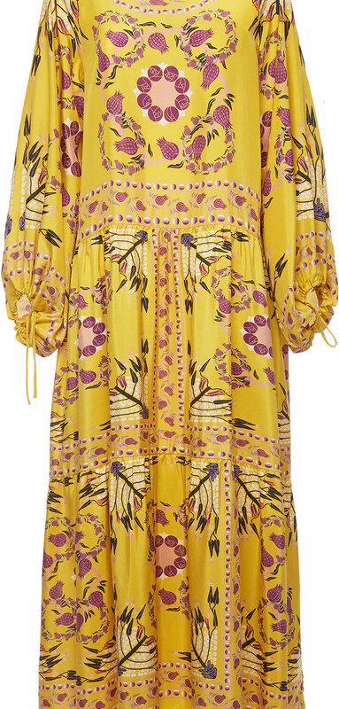 La DoubleJ Treasure Trove gend - Vesta Dress (Placée) Melograno Giallo Placée S 100% Silk