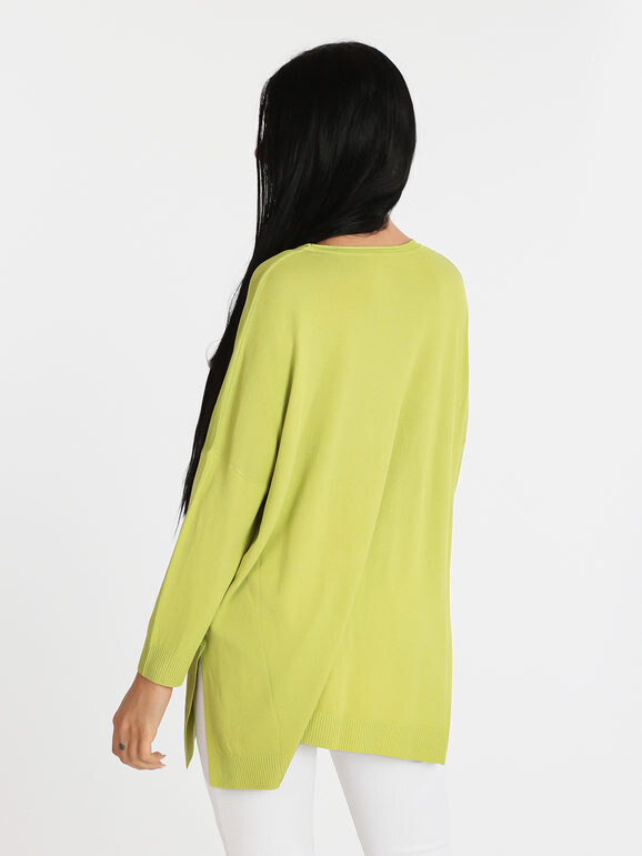 Solada Maglia Leggera Donna Oversize T-shirt Manica Lunga Verde Taglia Unica