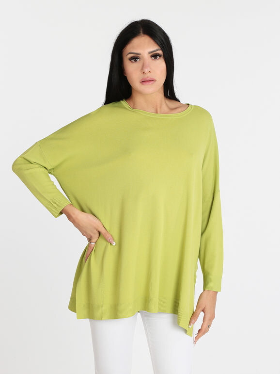 Solada Maglia Leggera Donna Oversize T-shirt Manica Lunga Verde Taglia Unica