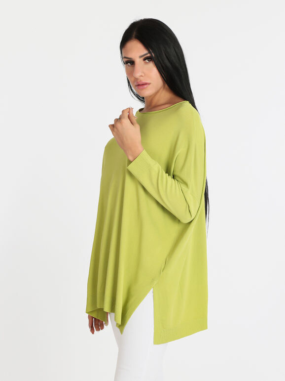 Solada Maglia Leggera Donna Oversize T-shirt Manica Lunga Verde Taglia Unica