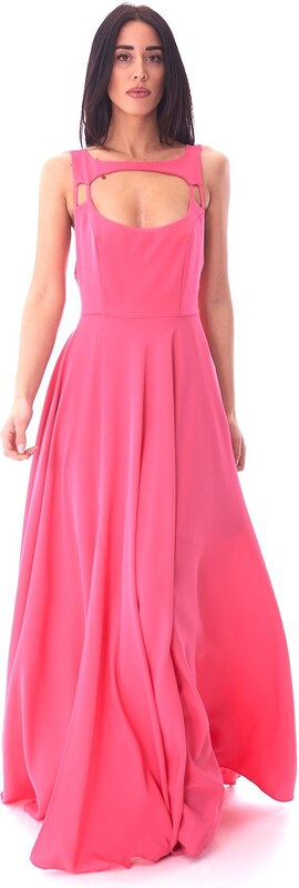 ABITO LUNGO FELEPPA CON SCOLLATURA OVALE, Colore Rosa