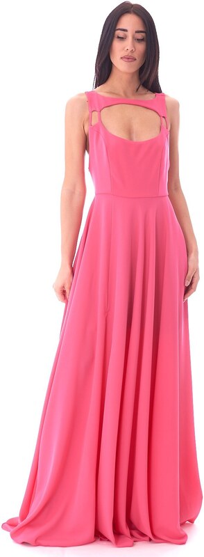 ABITO LUNGO FELEPPA CON SCOLLATURA OVALE, Colore Rosa