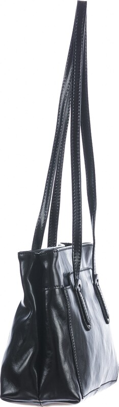 Borsa a spalla da donna in vera pelle MINA SMALL, colore NERO, CHIAROSCURO, Made in Italy