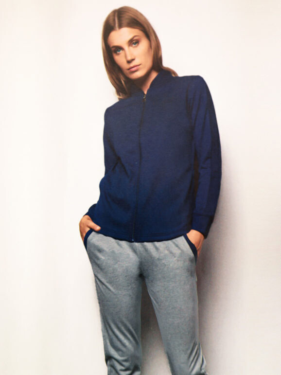 Laura Biagiotti Completo Donna 2 Pezzi In Cotone Tute Sportive Blu Taglia S