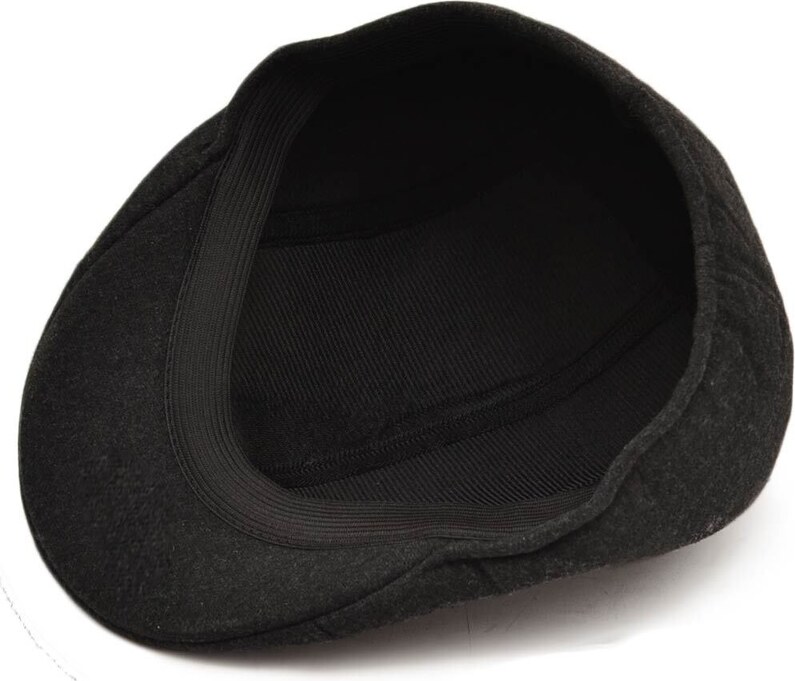Malu Shoes Berretto Coppola Piatta Strillone Uomo Invernale Tessuto Foderato Nero Berretto Regolabile