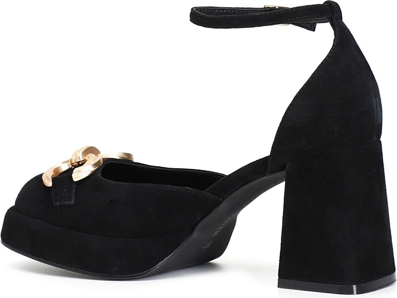 Cafènoir LD5030 Décolleté in camoscio con laccio e morsetto