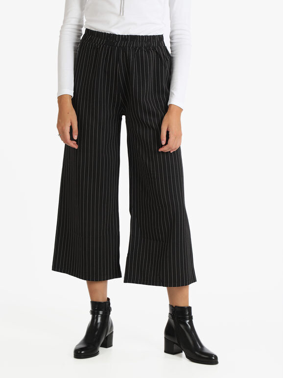 Solada Pantaloni Gessati Donna a Gamba Larga Casual Nero Taglia L