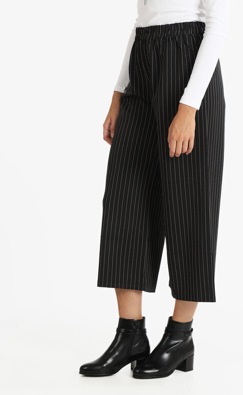 Solada Pantaloni Gessati Donna a Gamba Larga Casual Nero Taglia L