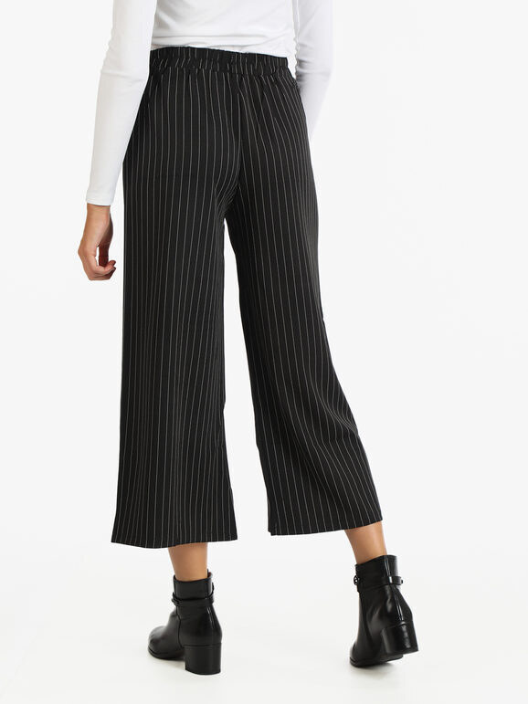 Solada Pantaloni Gessati Donna a Gamba Larga Casual Nero Taglia L