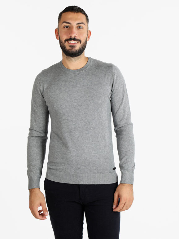 Baci & Abbracci Pullover Girocollo Da Uomo Grigio Taglia 3xl
