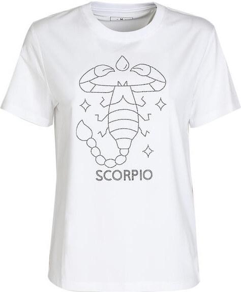 Solada T-shirt Manica Corta Donna Segno Zodiacale Scorpione Bianco Taglia 3xl