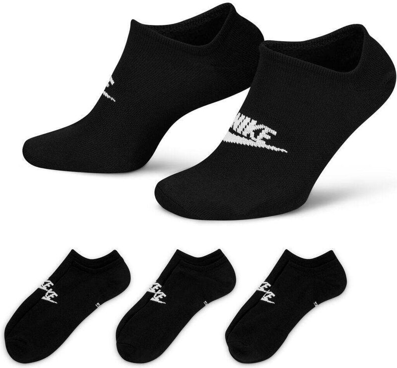 Nike Sportswear No-Show Socks 3-Pack Black/ White L