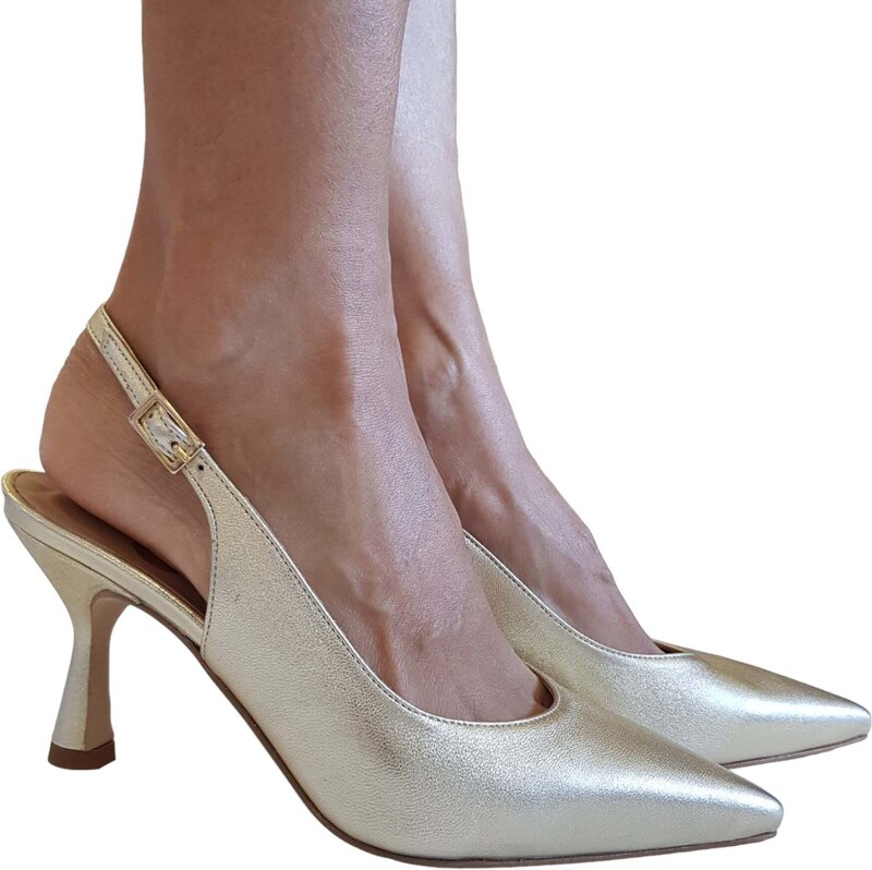 Andrea Pinto Sandalo Donna Platino tacco 8,5 cm. Rif.948