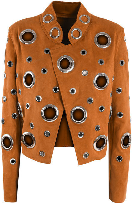 Solada Giacca Donna In Tessuto Scamosciato Con Anelli Leggere Beige Taglia S