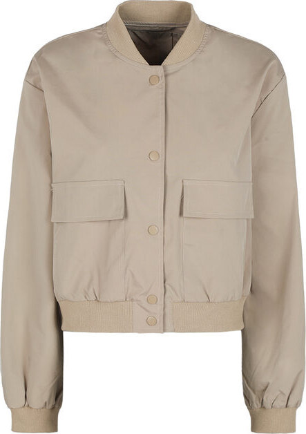 Solada Giacca Bomber Cropped Da Donna Leggere Beige Taglia S/m