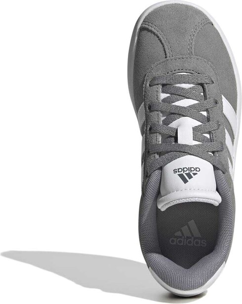 Sneakers grigie da ragazzo con strisce bianche adidas VL Court 3.0 K
