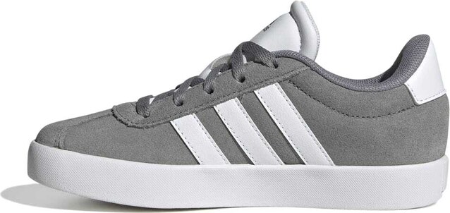 Sneakers grigie da ragazzo con strisce bianche adidas VL Court 3.0 K