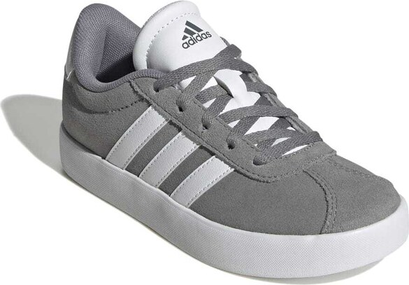 Sneakers grigie da ragazzo con strisce bianche adidas VL Court 3.0 K