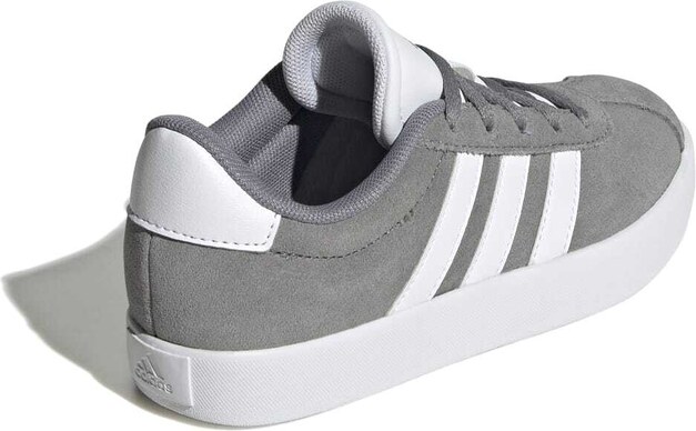 Sneakers grigie da ragazzo con strisce bianche adidas VL Court 3.0 K