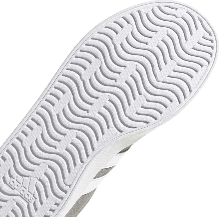 Sneakers grigie da ragazzo con strisce bianche adidas VL Court 3.0 K