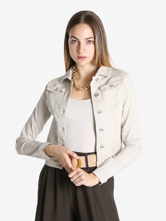 Solada Giacca In Jeans Donna Beige Taglia L