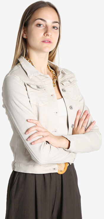 Solada Giacca In Jeans Donna Beige Taglia L