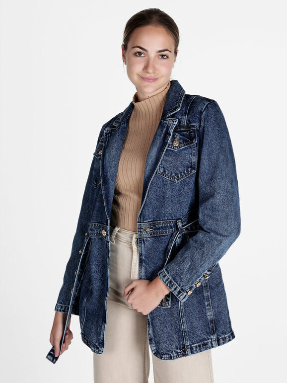 Solada Cappotto Donna In Jeans Giacche Taglia M