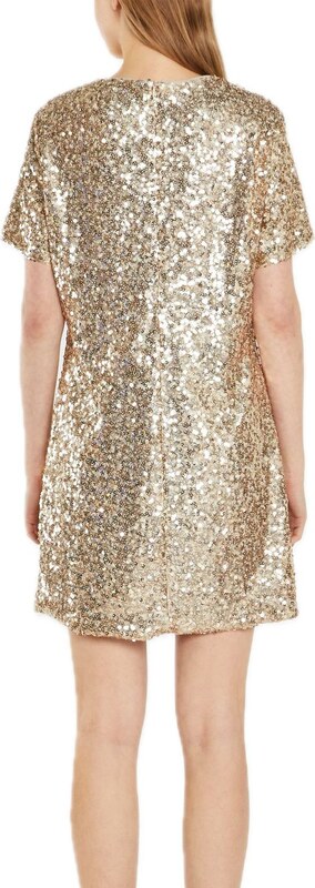 Glamorous Ladies Dress - Gold Sequin Vestiti Woman AI24 promo