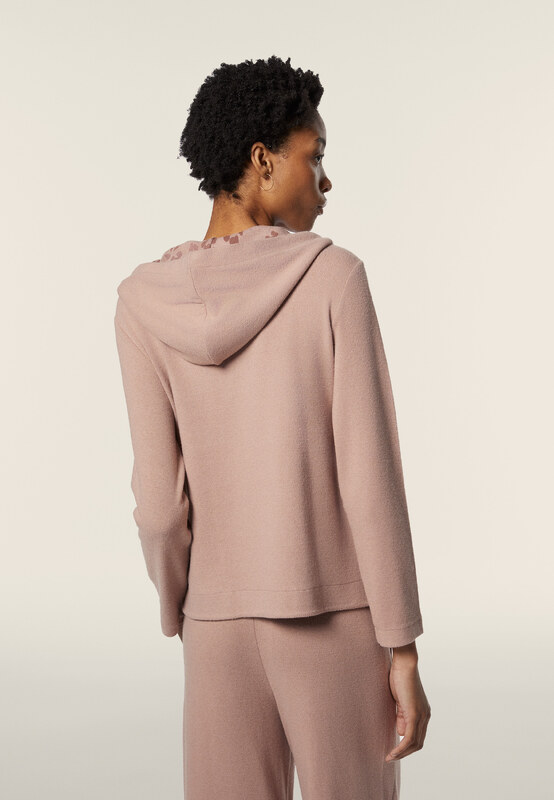 Freddy Felpa donna in viscosa tricot con zip e cappuccio animalier