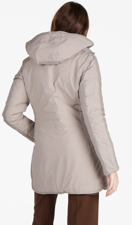 Solada Piumino Donna Lungo Reversibile Con Cappuccio Giacconi e Giubbotti Beige Taglia Xl