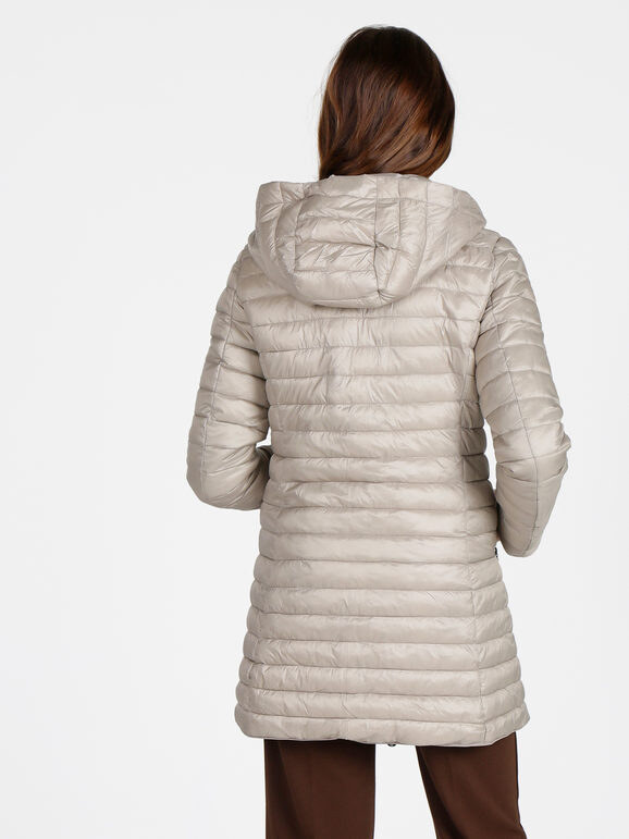 Solada Piumino Donna Lungo Reversibile Con Cappuccio Giacconi e Giubbotti Beige Taglia Xl