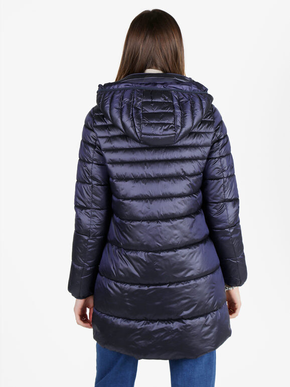 Ellen Rose Giubbotto Donna Imbottito Con Cappuccio Giacconi e Blu Taglia M