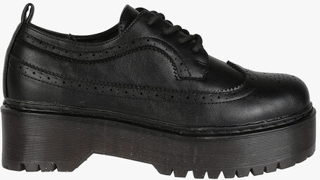 Gavi Francesine Donna Stringate Con Platform Nero Taglia 37