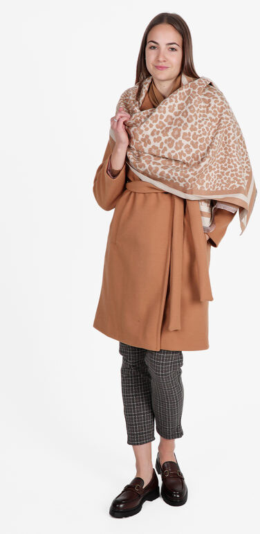 Solada Cappotto Donna Con Cintura e Bottoni a Doppiopetto Classici Marrone Taglia Unica