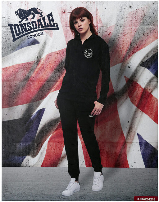 Lonsdale Tuta Donna 2 Pezzi Full Zip Con Cappuccio Tute Sportive Blu Taglia L