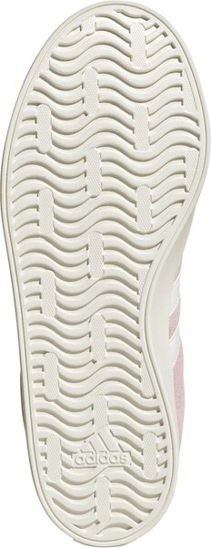 Sneakers da donna in pelle effetto scamosciato rosa e bianche adidas VL Court 3.0