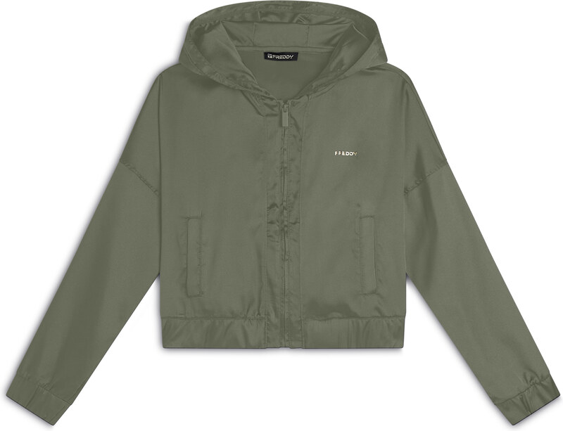 Freddy Felpa corta con cappuccio e zip in tessuto effetto seta