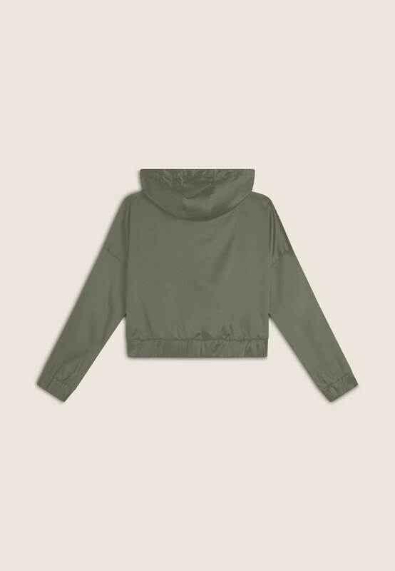 Freddy Felpa corta con cappuccio e zip in tessuto effetto seta