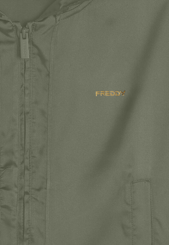 Freddy Felpa corta con cappuccio e zip in tessuto effetto seta